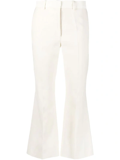 Joseph Cropped Flared Trousers In White