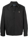 Polo Ralph Lauren Giacca A Vento Con Colletto Classico E Dettaglio Pony Sul Fronte In Cotone Nera Uomo In Black