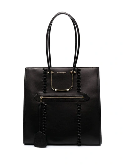 Alexander Mcqueen The Tall Story Tote Bag In Black