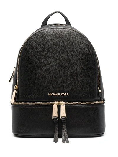 Michael Michael Kors Logo Plaque Backpack In Black