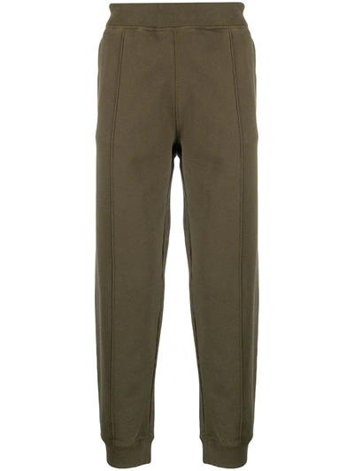 Helmut Lang Strapped Cotton Track Trousers In Green