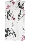 MARNI RUCHED FLORAL-PRINT TANK TOP