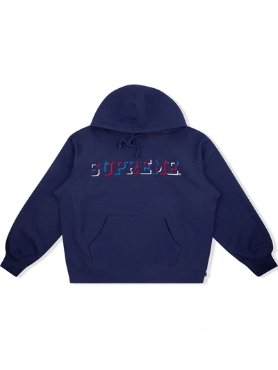 Supreme Drop Shadow Hoodie In Blue