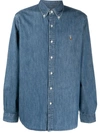 Polo Ralph Lauren Denim Sport Shirt In Blue
