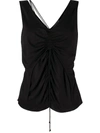 HELMUT LANG SCALA RUCHED SLEEVELESS TOP