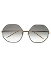 LINDA FARROW HEXAGON FRAME SUNGLASSES