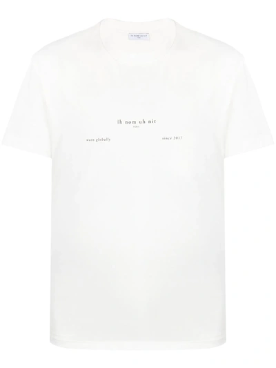 Ih Nom Uh Nit T-shirt Classic Fit With Heritage Print On Front And Lowercase Logo On B In White