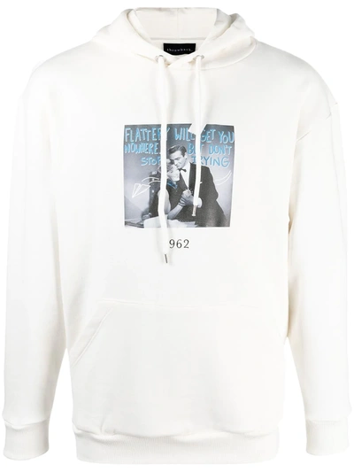 Throwback Flattery-print Cotton Hoodie In White