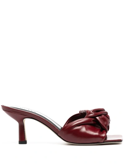 By Far Lana Square-toe Knotted Leather Mules In Brown