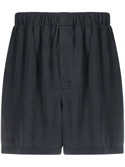 Bottega Veneta Heavy Fluid Silk Twill Shorts In Black