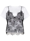 PHILOSOPHY DI LORENZO SERAFINI LACE VEST DETAIL T-SHIRT