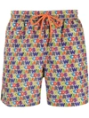 GCDS ALL-OVER LOGO PRINT SWIM SHORTS