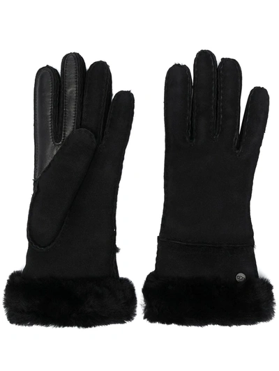 Ugg Logo Plaque Gloves In Black