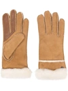 Ugg Logo Plaque Gloves In Brown