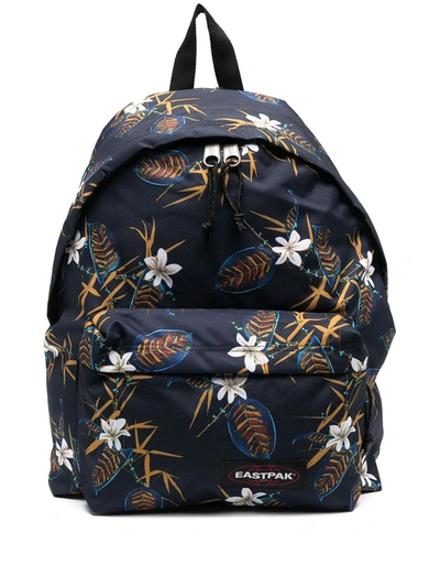 Eastpak Printed Zip-up Backpack In Blue