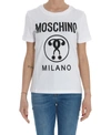 Moschino Cotton T-shirt With Double Question Mark Logo In White