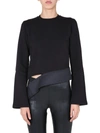 Rick Owens Drkshdw Black Long Creatch Sweatshirt In Black