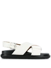Marni Smooth Leather Sandals In White