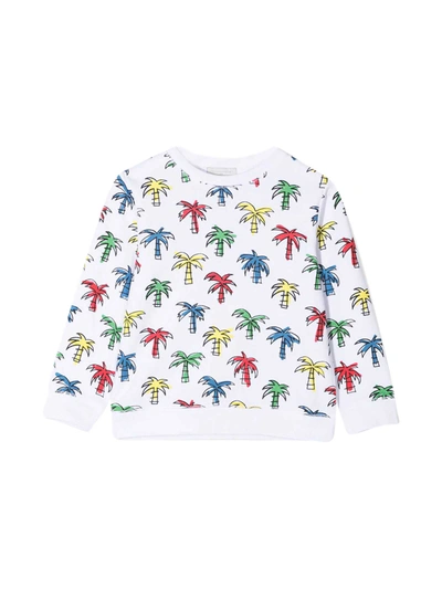 Stella Mccartney Kids' Palms Print Organic Cotton Sweatshirt In Multicolor