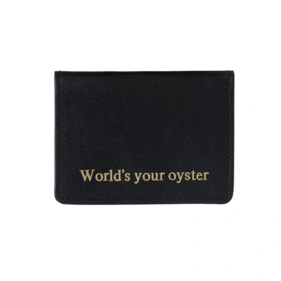 Vida Vida Worlds Your Oyster Black Leather Travel Card Holder
