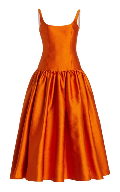 emilia wickstead orange dress Camilla midi dress in orange - Emilia Wickstead