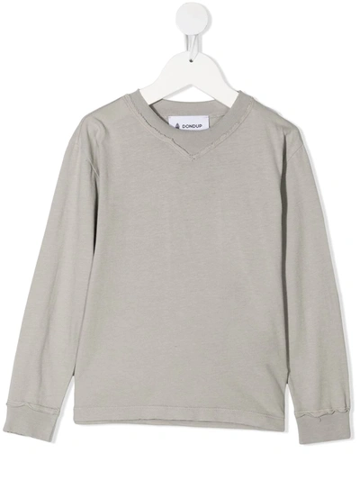Dondup Kids' Long-sleeve T-shirt In Grey
