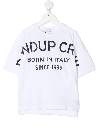 Dondup Kids' Branded Short-sleeve T-shirt In White