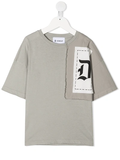 Dondup Kids' Branded Short-sleeve T-shirt In Grey