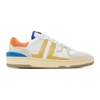 Lanvin White & Yellow Mesh Clay Low Sneakers In 0080 White/yellow