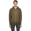 NAKED AND FAMOUS GREEN HEAVYWEIGHT TERRY ZIP HOODIE