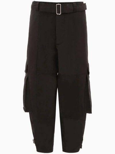 Jw Anderson Tapered Cargo Trousers In Black