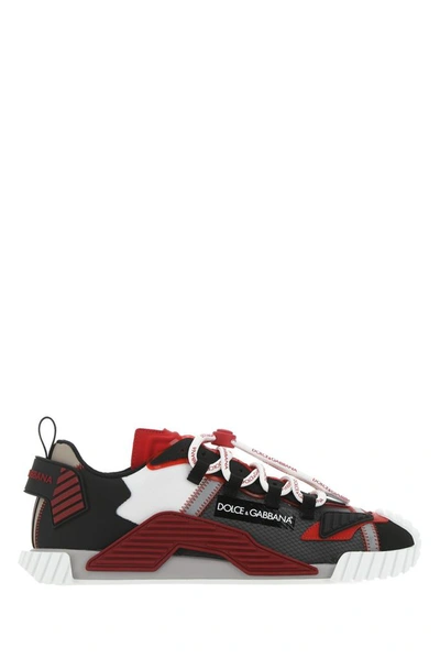 Dolce & Gabbana Ns1 Sneaker In Suede And Leather In Red