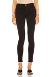 Frame 24 Hour Cropped High-rise Skinny Jeans In Noir