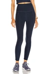 Beyond Yoga Caught In The Midi Space-dye High-waisted Legging In Nocturnal Navy