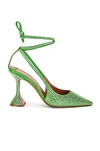 Amina Muaddi Karma Crystal Studded Ankle-wrap High-heel Pumps