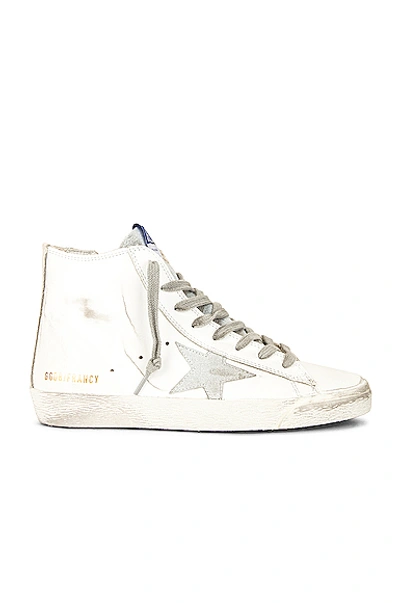 Golden Goose Francy Sneaker In White/silver/milk In White/red/tobacco/suede