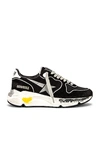 Golden Goose Running Sole Used Effect Sole Sneakers In Black  Silver  & White