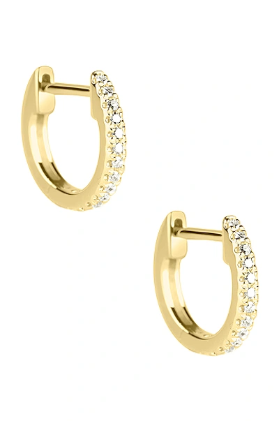 Stone And Strand White Diamond Pave Huggie Earrings In Gold & Diamond