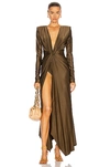 ALEXANDRE VAUTHIER PLUNGING RUCHED GOWN,ALEF-WD166