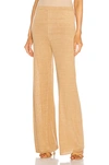 Cult Gaia Women's Shauna Linen-blend Knit Wide-leg Pants In Light Camel