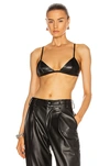 Fleur Du Mal Faux Leather Soft-cup Triangle Bra In Black