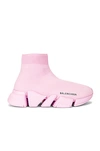Balenciaga Speed 2.0 Clear Sole Sneakers In Light Pink