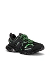 Balenciaga Black & Green Track Sneakers In Black