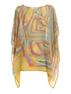 MARIA ENRICA NARDI KAFTAN DRESS IN SILK GEORGETTE IN MULTICOLOR