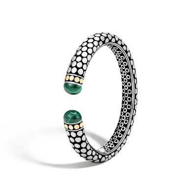 John Hardy Dot 11mm Kick Cuff In Malachite