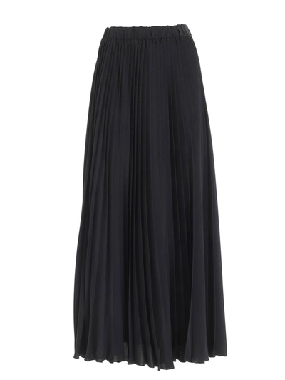 Les Copains Pleated Long Skirt In Black