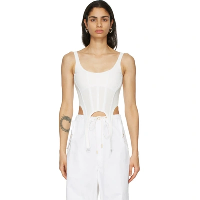 Dion Lee Pointelle Ribbed Jersey Corset In White
