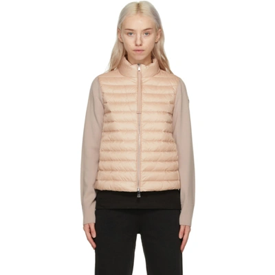 Moncler Wool Cardigan-style Jacket In Pink