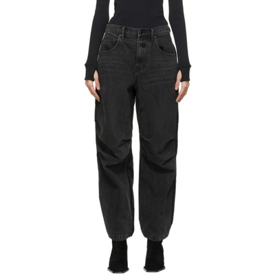 Alexander Wang Pack Mix Hybrid High-waisted Straight Jeans In Black