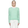 Apc Fine-knit Ribbed-trim Jumper In Kab Green